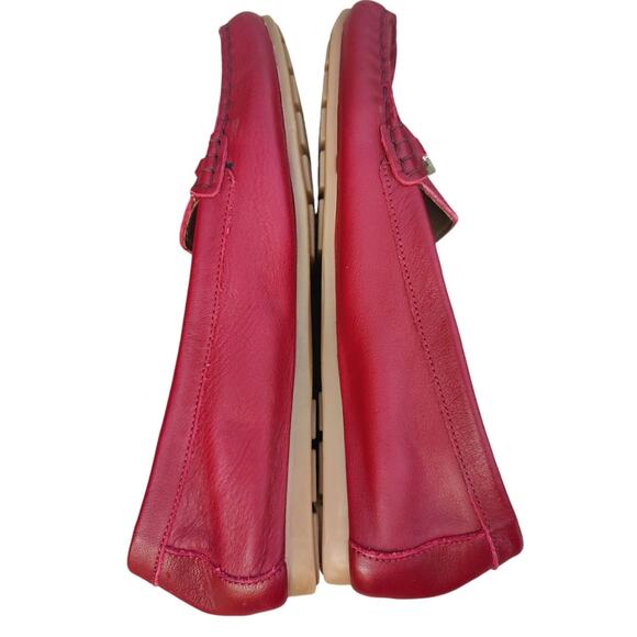 Red Leather Slip On loafers sz 9 - Picture 5 of 8